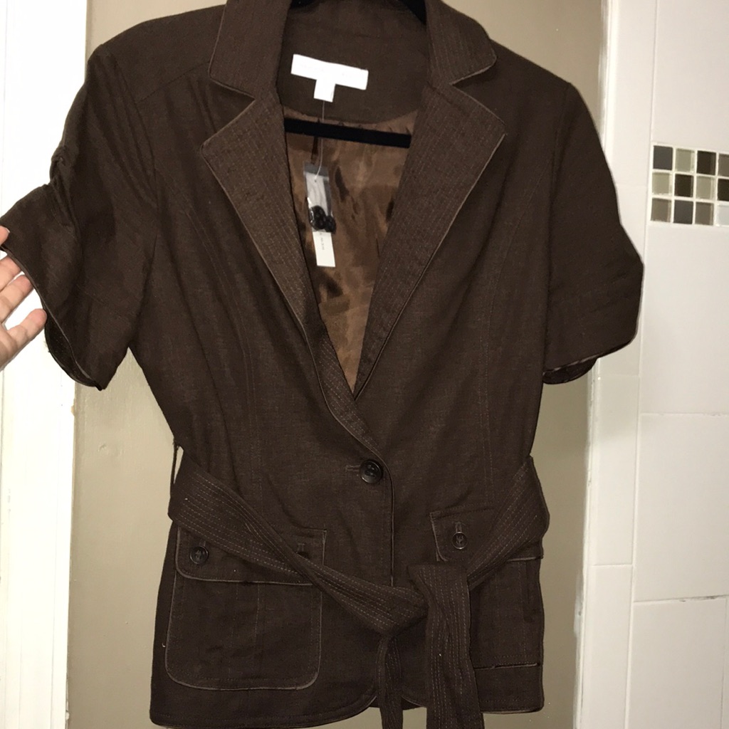Brand New NyCo Brown Blazer And Skirt Suit